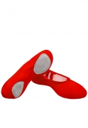 Ballettschläppchen -rot- aus Leinen mit geteilter Sohle (split sole)