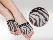 Barfussschläppchen - Foot Thongs im Zebralook und mit Ziersteinen Deko